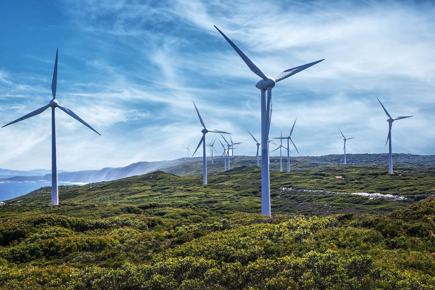 wind farm in the mountains - wind energy